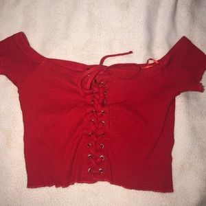 Red crop top